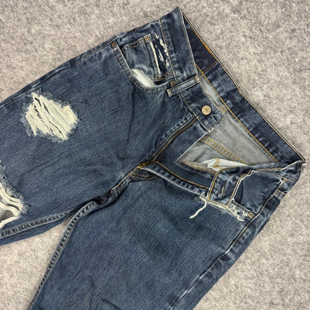 Levi Strauss Co 550 Men Jeans Dark‎ Wash Distressed Relaxed Fit W29 L34